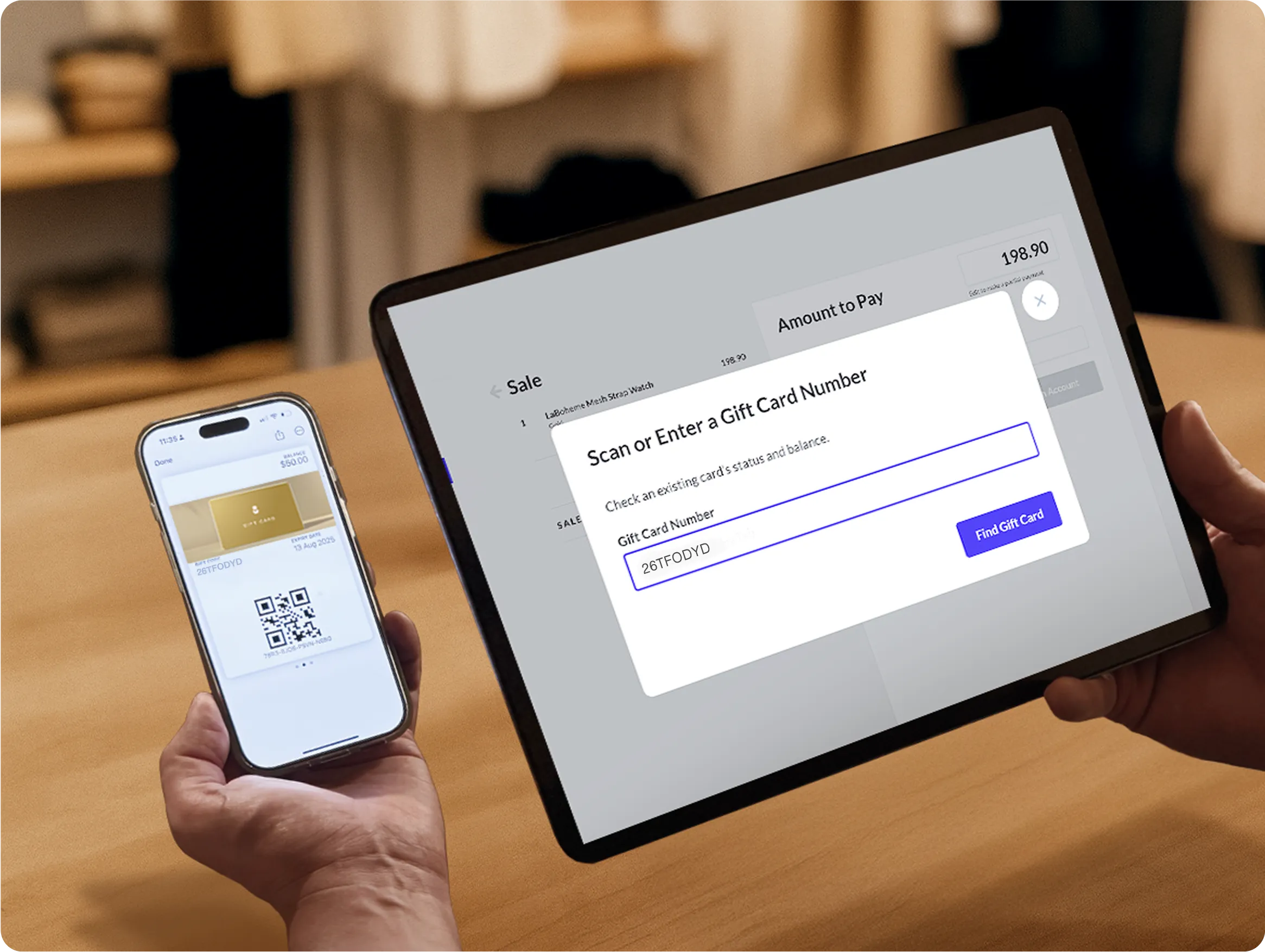 Redeem Wrapped gift cards in Lightspeed retail