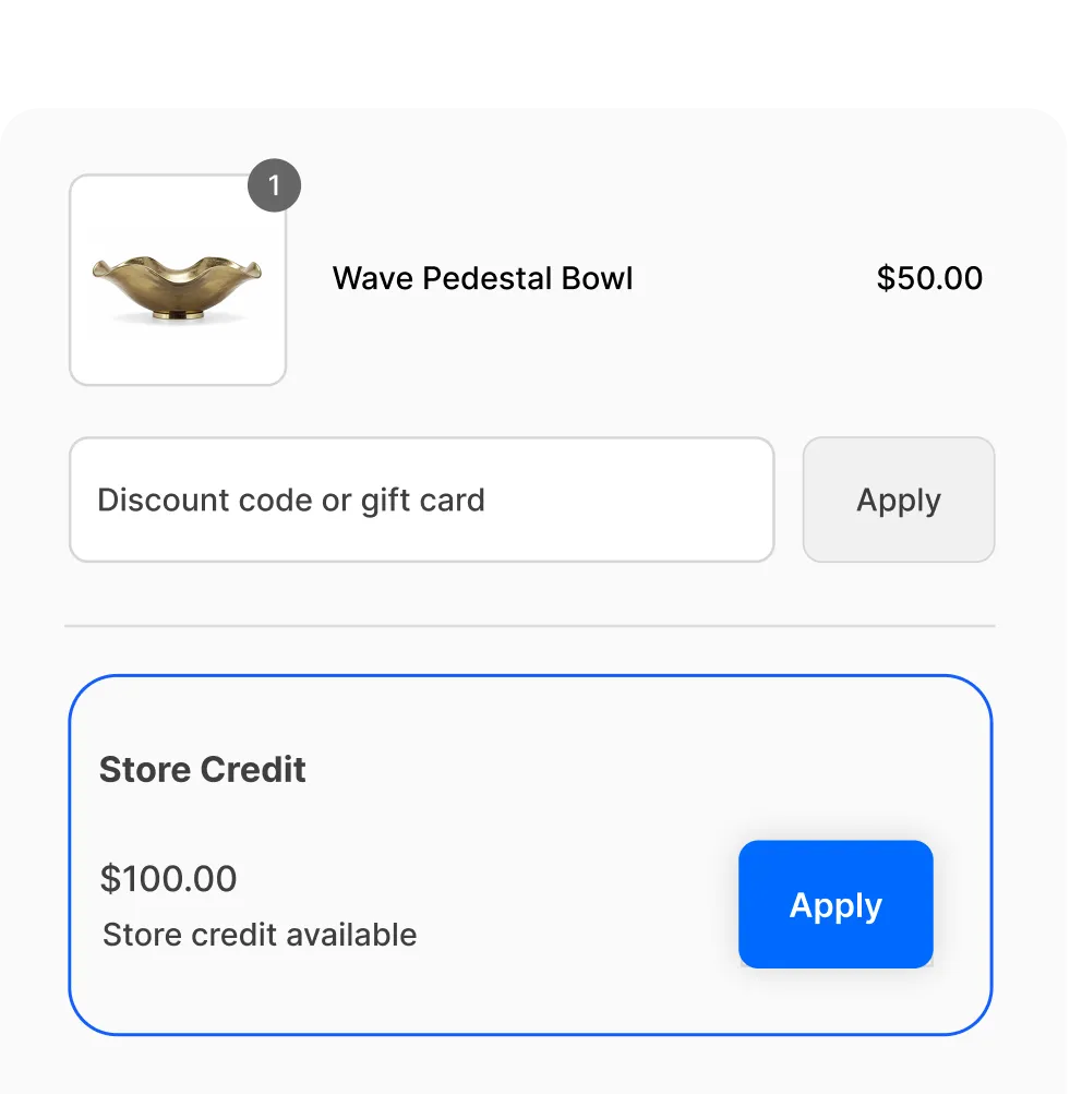 Wrapped store credit on Shopify checkout
